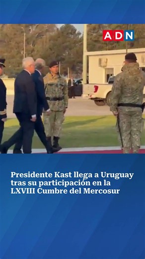 Presidente Kast llega a Uruguay tras su participación en la LXVIII Cumbre del Mercosur