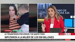254K views · 2.2K reactions |  IMPUTARON A LA MUJER QUE GASTÓ $500 MILLONES QUE LE TRANSFIRIERON POR ERROR  rónica Costa, de San Luis, recibió por error $500 millones. Gastó parte del dinero en bienes personales y ahora enfrenta un juicio que podría llevarla a prisión si no devuelve $30 millones.  Seguí en #CódigoDeNoticiasA24  a24.com/vivo | A24.com | Facebook