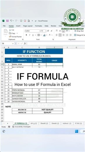 IF FORMULA || How to Apply IF Formula in Excel ? #MicrosoftExcel #ExcelTips #IFFormula