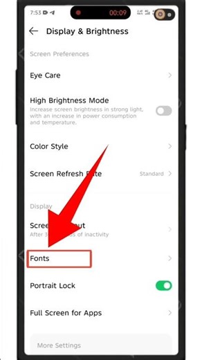 Howto change the mobile font #settings #foryou #font #viralvideo