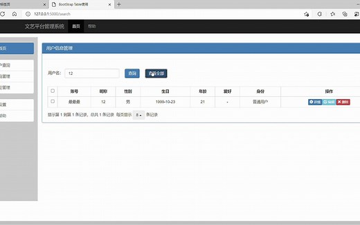 Web管理员后端界面展示