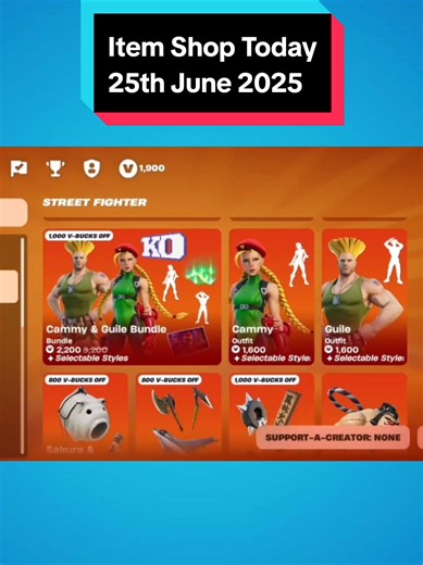 Fortnite Item Shop Update - 25th June 2025