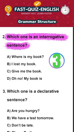 English Grammar Quiz | Imperative or Interrogative Sentence? | Fast Quiz English #2