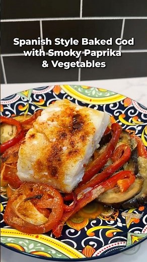 Spanish Style Baked Cod with Smoky Paprika & Vegetables