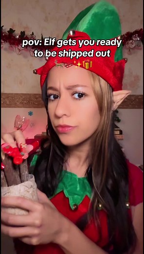 ASMR Santa’s Elf gets you ready to be shipped out 🦌🛷 You are a Christmas Gift !!🎄🎁 but you’re acting kinda sus 🤨 She’ll get you fixed in no time with @QuillBot 💚🪶#QuillBot #QuillBotPartner #AD #asmr #satisfying