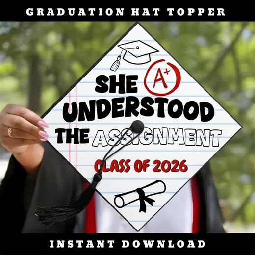 Graduation Cap Topper Printable Template Senior Grad Cap Decor Class of 2026 Instant Download - Etsy