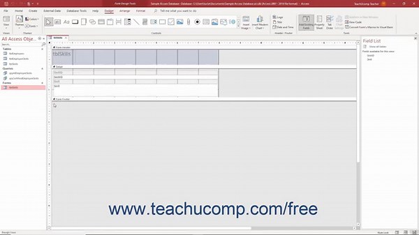 Access 2019 & 365 Tutorial Form and Report Design View Microsoft Training