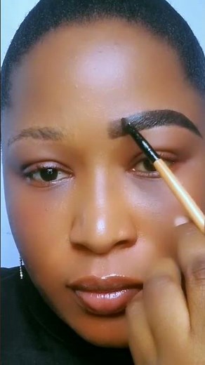 Easy brow. using the tail of a pick comb. . . .