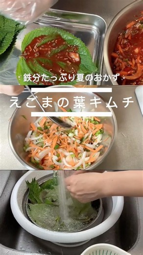 夏にぴったり✨えごまの葉キムチレシピ