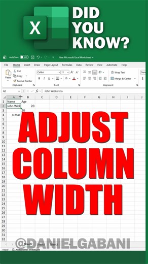 How to Adjust Column Width in Excel