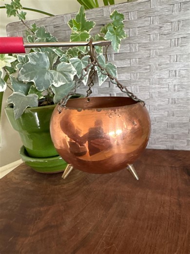 Vintage Copper Hanging Planter | Cauldron Style | Shabby Chic | Garden Home Decor - Etsy