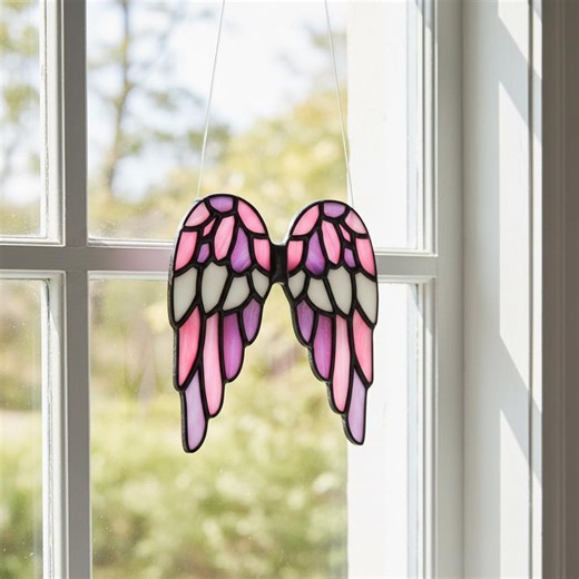 Angel Wings Stained Glass Pattern, 0.5mm Precision Line SVG PDF, Intermediate Cricut Ready - Etsy