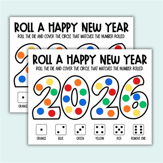 Roll A Happy New Year Roll and Cover Dice Game, New Year's Eve Game, Roll and Cover Dice Game, New Years Eve Game, Candy Dice Game for Kids - Etsy Canada