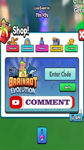 *NEW* ALL WORKING CODES FOR BRAINROT EVOLUTION ROBLOX!