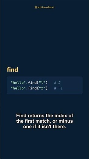 Python find, count & endswith in 40s 🐍 #python #coding