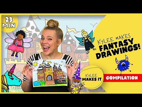 Fantasy Drawings for Kids | How to Draw a Castle, Unicorn, Fairy, Wizard, and Monster!