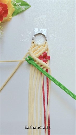 DIY Cute 😍 Flower & Leaf Keychain Macrame Tutorial #diy #macrame #shorts #yotubeshorts #viral