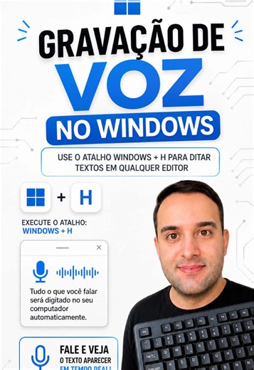 Atalho de digitação por voz no seu computador 🖥️ . #dicas #tecnologia #computador #pc #windows