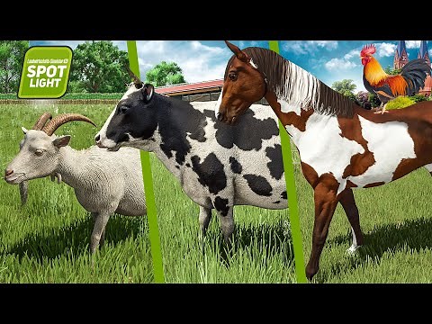 LS25: TIERE - Ziegen, Kühe, Pferde, Büffel, Hühner, Schweine und Schafe im FARMING SIMULATOR 25
