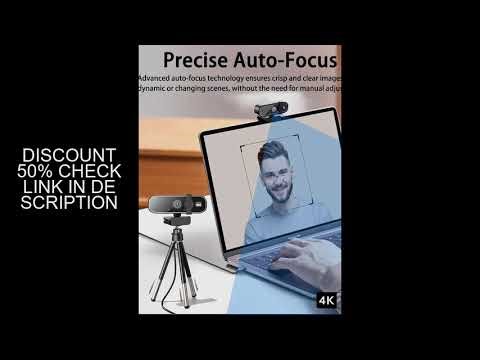 4K Ultra HD Autofocus USB Webcam with Privacy Cover | Desktop Stand & Type-C Adapter | For Video Con