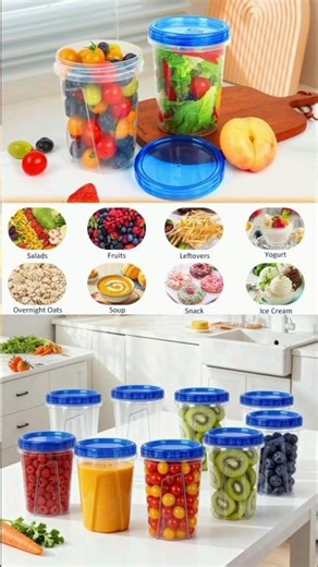 10 Pack 34oz Reusable Freezer Food #kitchen #kitchenorgnizer #foodstorage