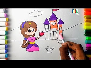 Easy Princess Drawing Tutorial for Kids | HOW TO DRAW A PRINCESS | EASY DRAWING FOR KIDS.