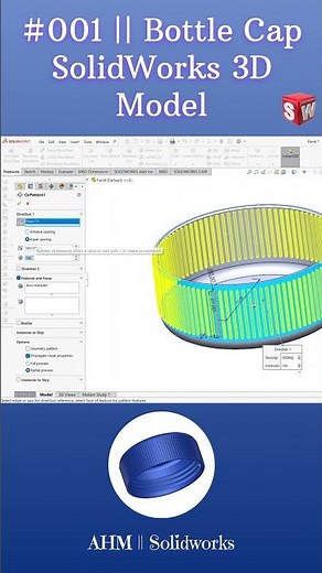 "Bottle Cap | SolidWorks 3D Model" #SOLIDWORKS #CAD