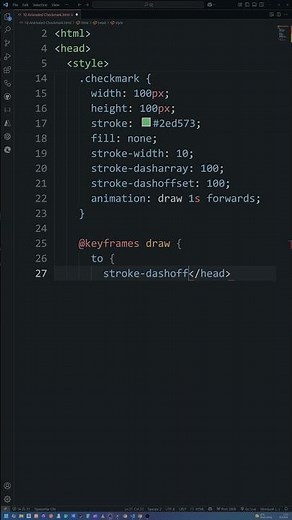 Simple Animated Checkmark | HTML CSS