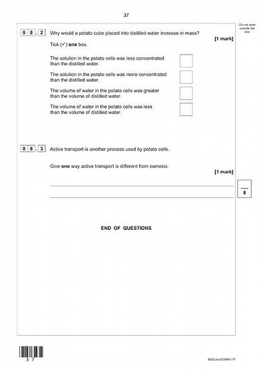 Combined 2025 AQA GCSE Biology Paper 1 Question Paper And Mark Scheme 8461 1f FoundATIon Tier