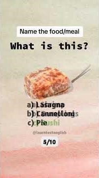 English test Can you name all these foods meals in English #englishtest #Mearn