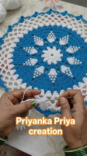 White and Blue Thalposh Tutorial #ytshorts #yt #crochet