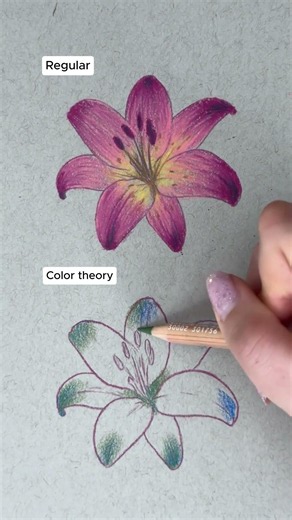 Regular Vs Color Theory #drawingtutorial #coloredpencil #colortheory