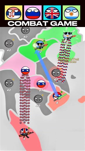 🇷🇸 vs 🇷🇺🇬🇧🇦🇷 Countryballs Combat Mode | Fast & Furious Attack #smartgadget