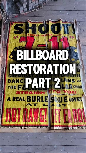 PART 2 - Original vintage 1930’s billboard poster restoration.