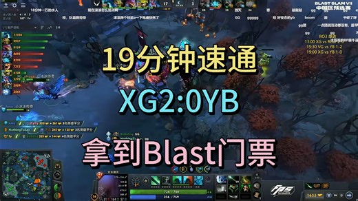 19分钟速通，XG2:0YB，拿到BLAST门票