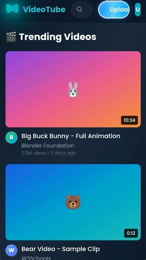 VideoTube – Animated Video Streaming Platform