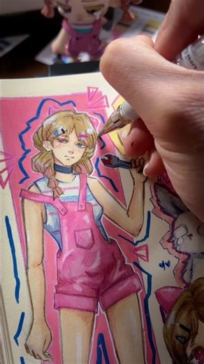 Drawing Whatever Blind Box Character I Get #blindbox #sketchbookspread #characterdesign #blindboxes