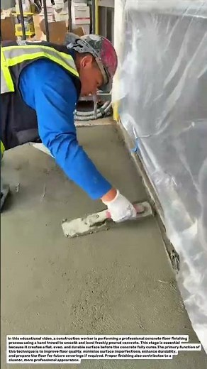 Professional Concrete Floor Finishing Process | Smooth Cement Surface Leveling Technique.