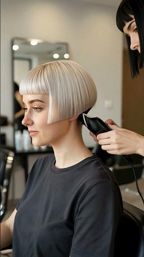 Twins Shaved Nape Bob Undercut | Hairdresser's Cut #shavedhair #undercut #headshave