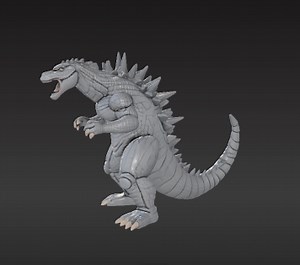 Dynamic Poseable Godzilla Model with Iconic Dorsal Fins for 3D Printing