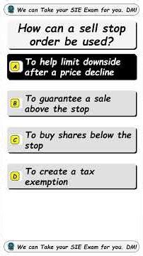 SIE Exam stop orders