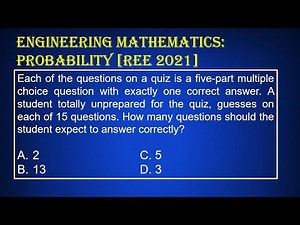 Engineering Mathematics: Probability [REE 2021]
