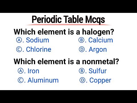 periodic table mcq | top 30 periodic table mcq | chemistry periodic table mcq