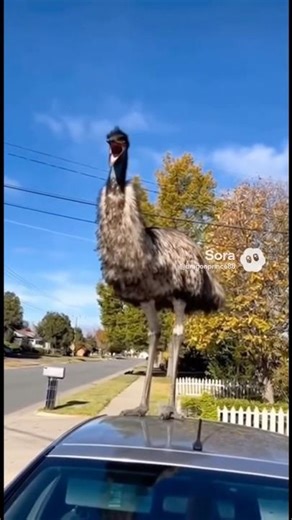 WHY Is There a Screaming Emu on My Car?! 😱🦩🚗#shorts #viral #comedy #funny
