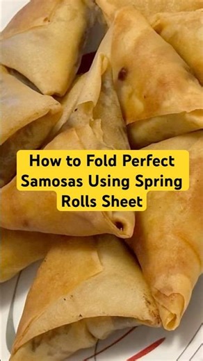 Perfect samosa folding in seconds! Using spring roll sheets. 🥟#samosa #shorts #cooking #snackideas