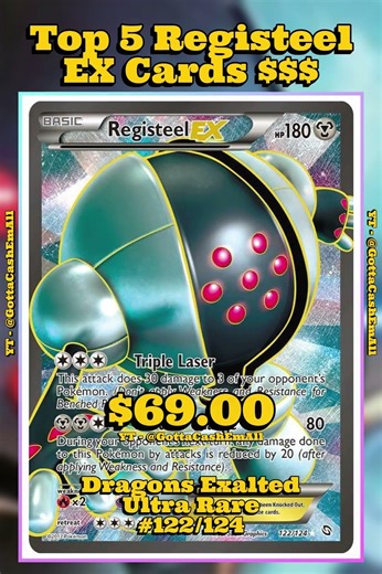 Top 5 RAREST & Most Expensive Registeel EX Pokémon Cards EVER! 🛡️💎 #pokemon #top5 #tcg #pokémon