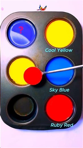 Guess the Color | yellow + sky blue + red #colormixing #shorts