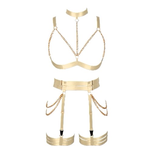 Watch 2 Piece Harness Cage Body Chain Bra Set  on Amazon Live