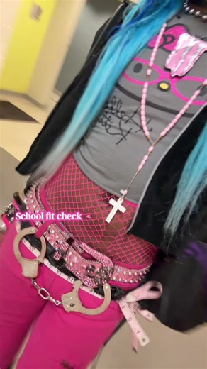 Lettt it oooouuutt #emo #bluehair #mlm #riconasty #fyp | school fit