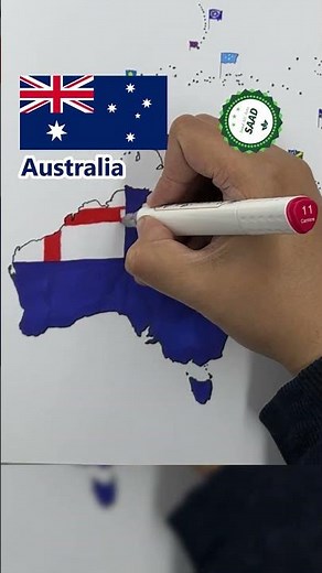 Australia flag map drawing 🇦🇺 | Australia flag map